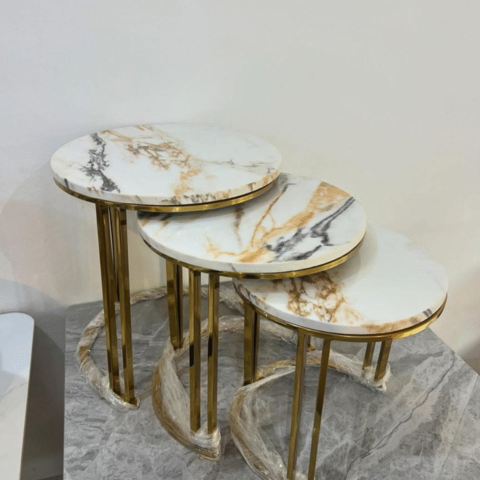 Marble Side Stool Gene 572 - Image 1