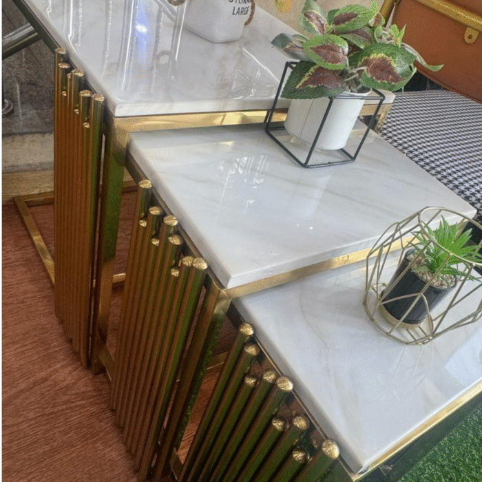 Marble Top 3 in 1 side stool Table  CTM300033 - Image 1