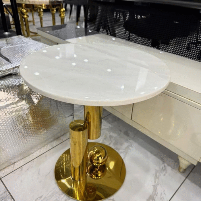 marble side stool White Gene620 - Image 1