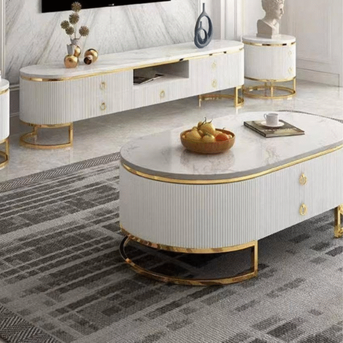 Marble Center Table  ( gold frame)CTM300045 - Image 1
