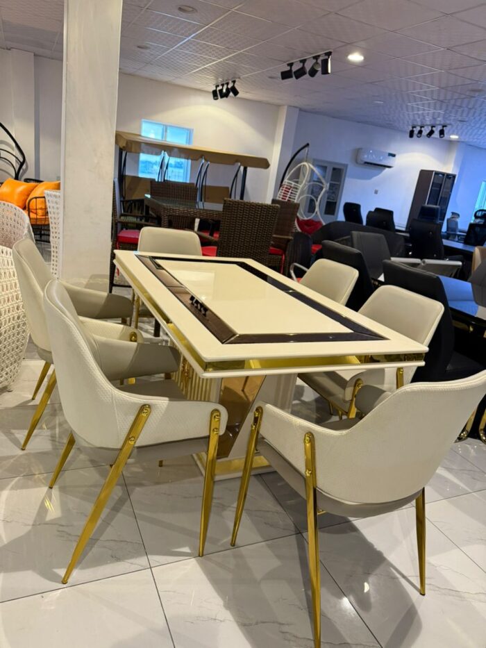 Marble Gold Top Dining - Image 1